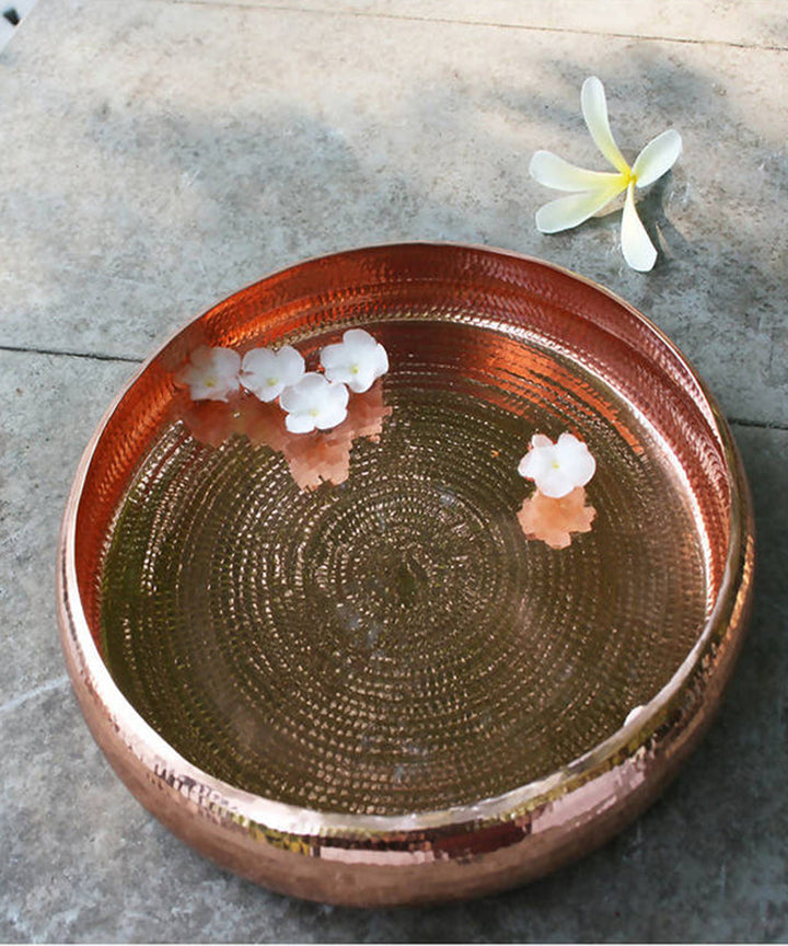 Handmade copper meditation urli
