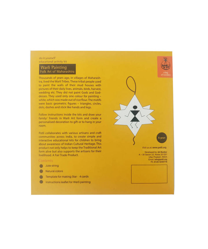 Potli diy craft kit christmas decors of warli art family star(age 6)