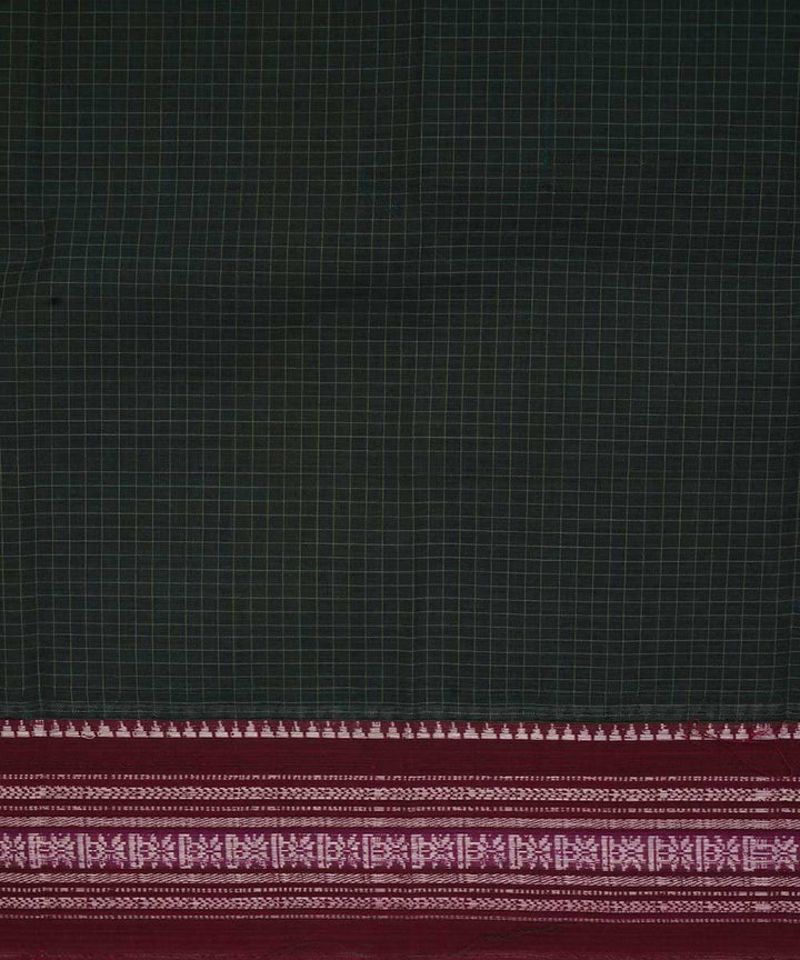 Dark green handwoven cotton narayanpet saree