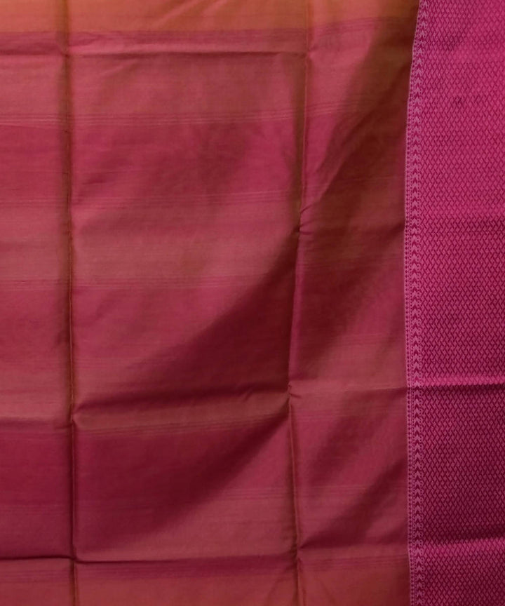 Yellow and pink handloom cotton silk maheshwari saree