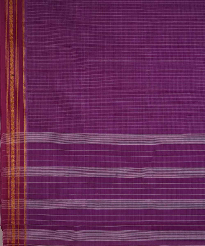 Purple handwoven cotton narayanpet saree