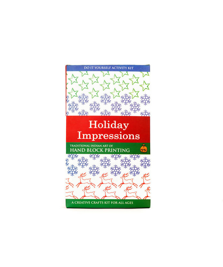 Handmade DIY Educational Wood Block Print Craft Kit (Holidays)