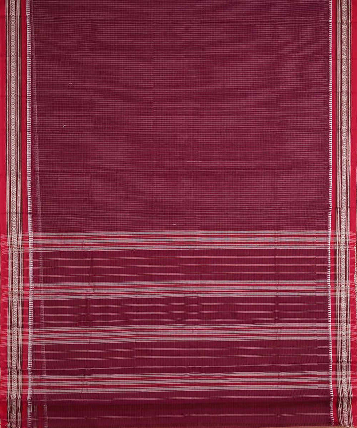 Crimson red handwoven cotton narayanpet saree