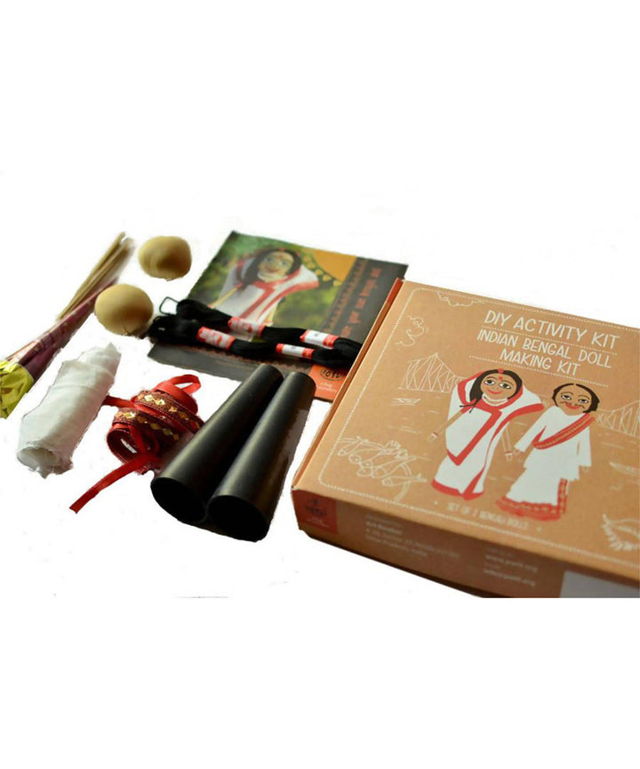DIY Toys Indian Doll Making Craft Kit (Costumes of Bengal) Set of 2