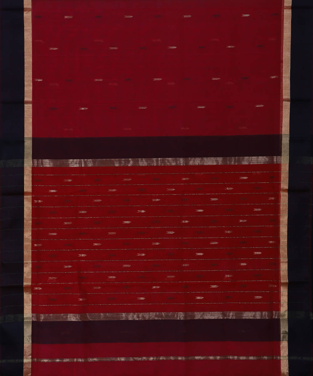 Maheshwari Red Handloom Sico Saree