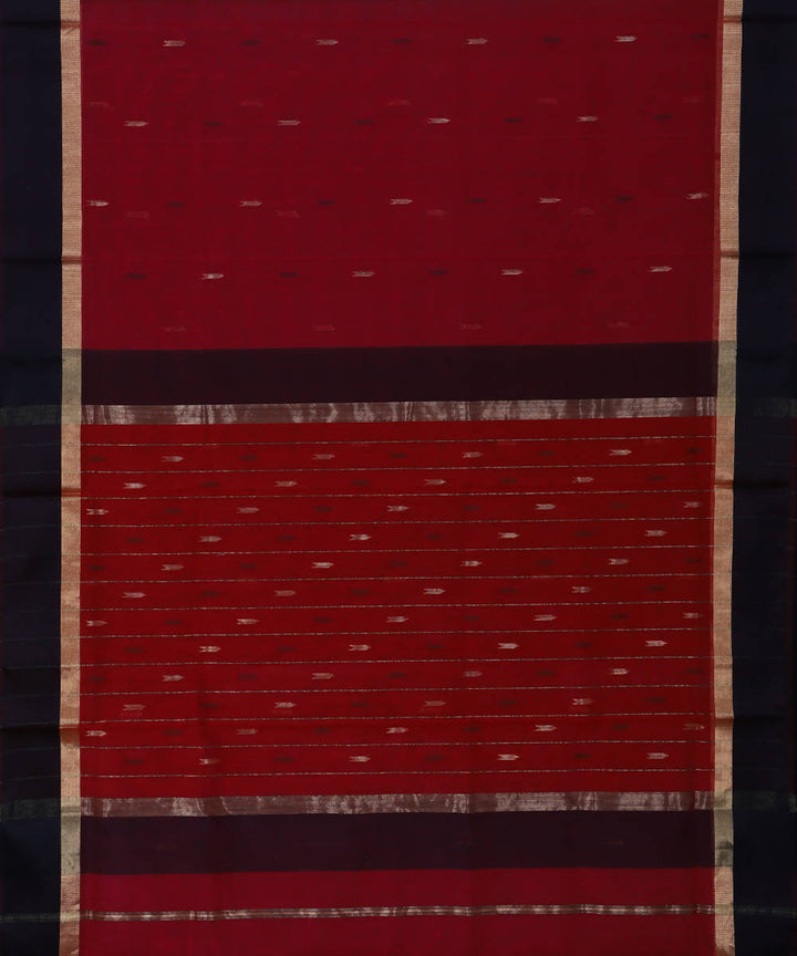 Maheshwari Red Handloom Sico Saree