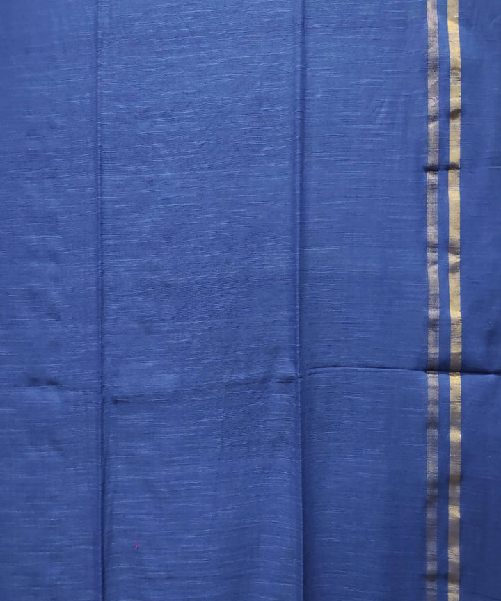Navy blue handloom handspun cotton saree