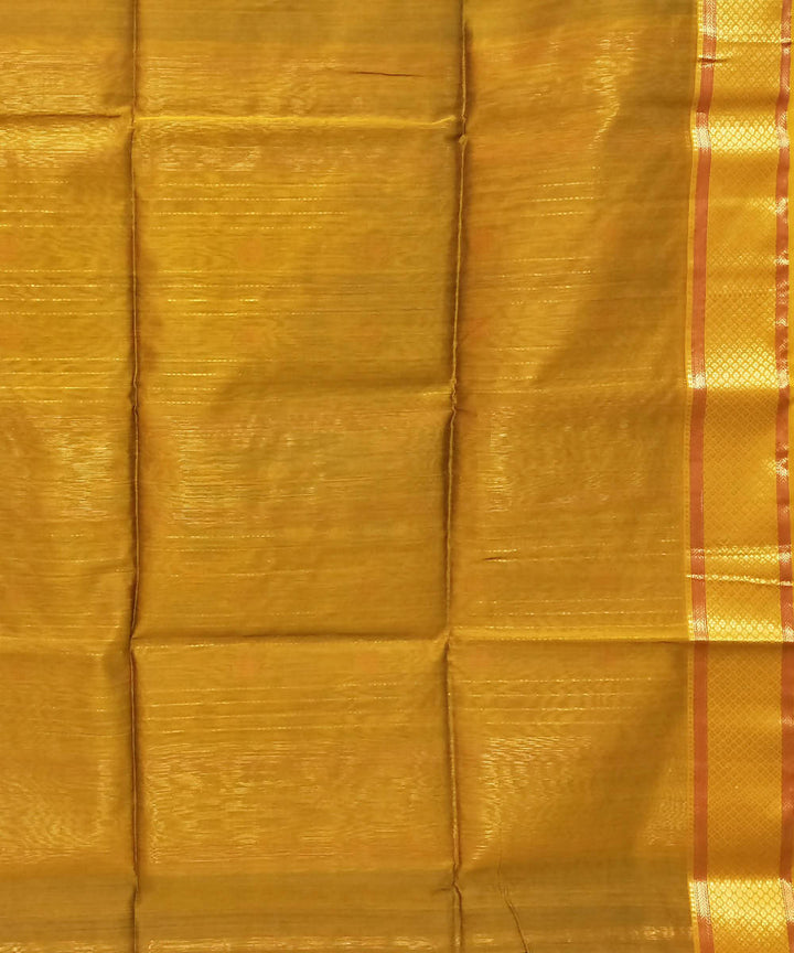 Black golden handwoven cotton silk maheshwari saree