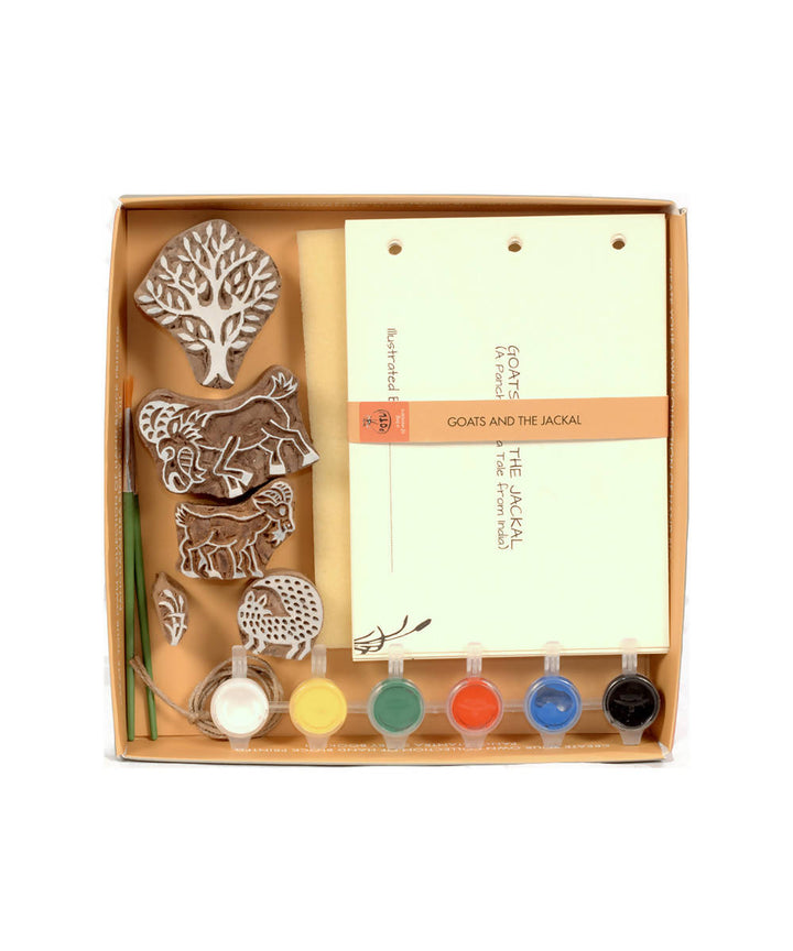 Block Print DIY Craft Kit Panchatantra Story(Goats and The Jackal)