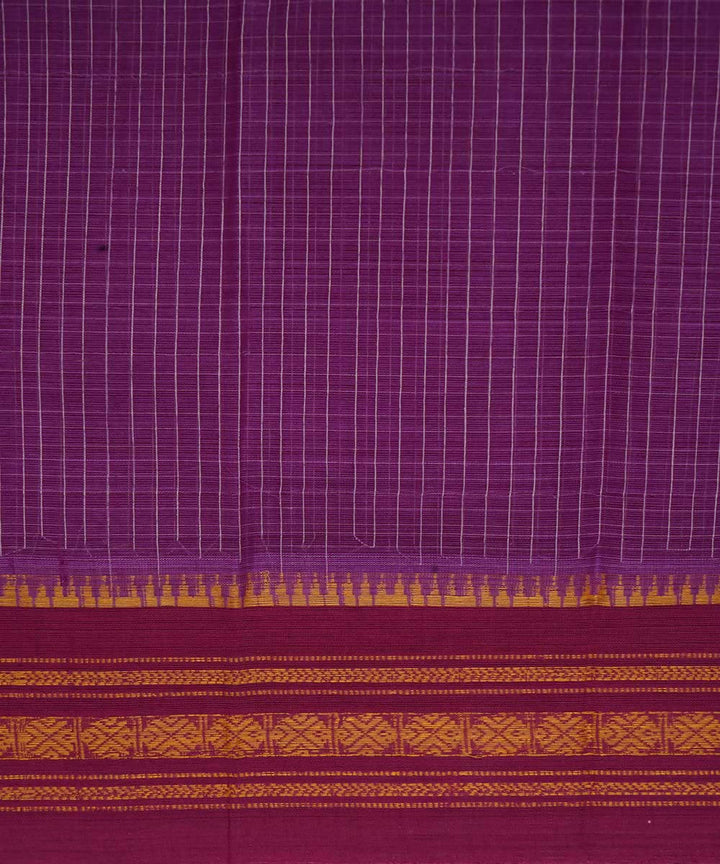 Purple handwoven cotton narayanpet saree