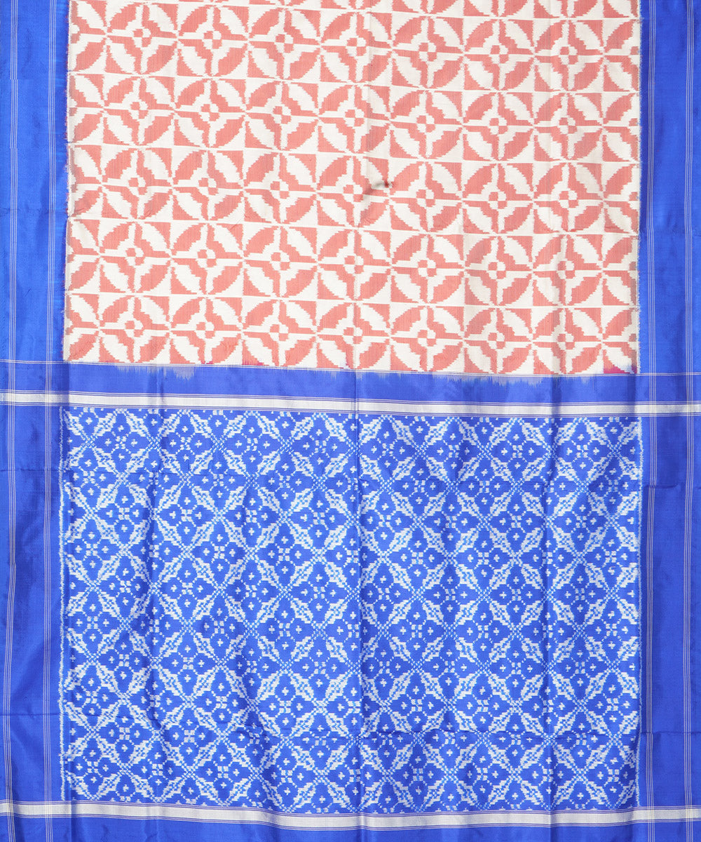 Multicolor blue pochampally ikat handloom silk saree