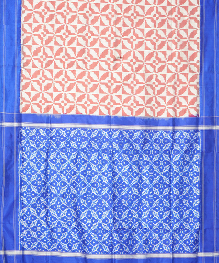 Multicolor blue pochampally ikat handloom silk saree