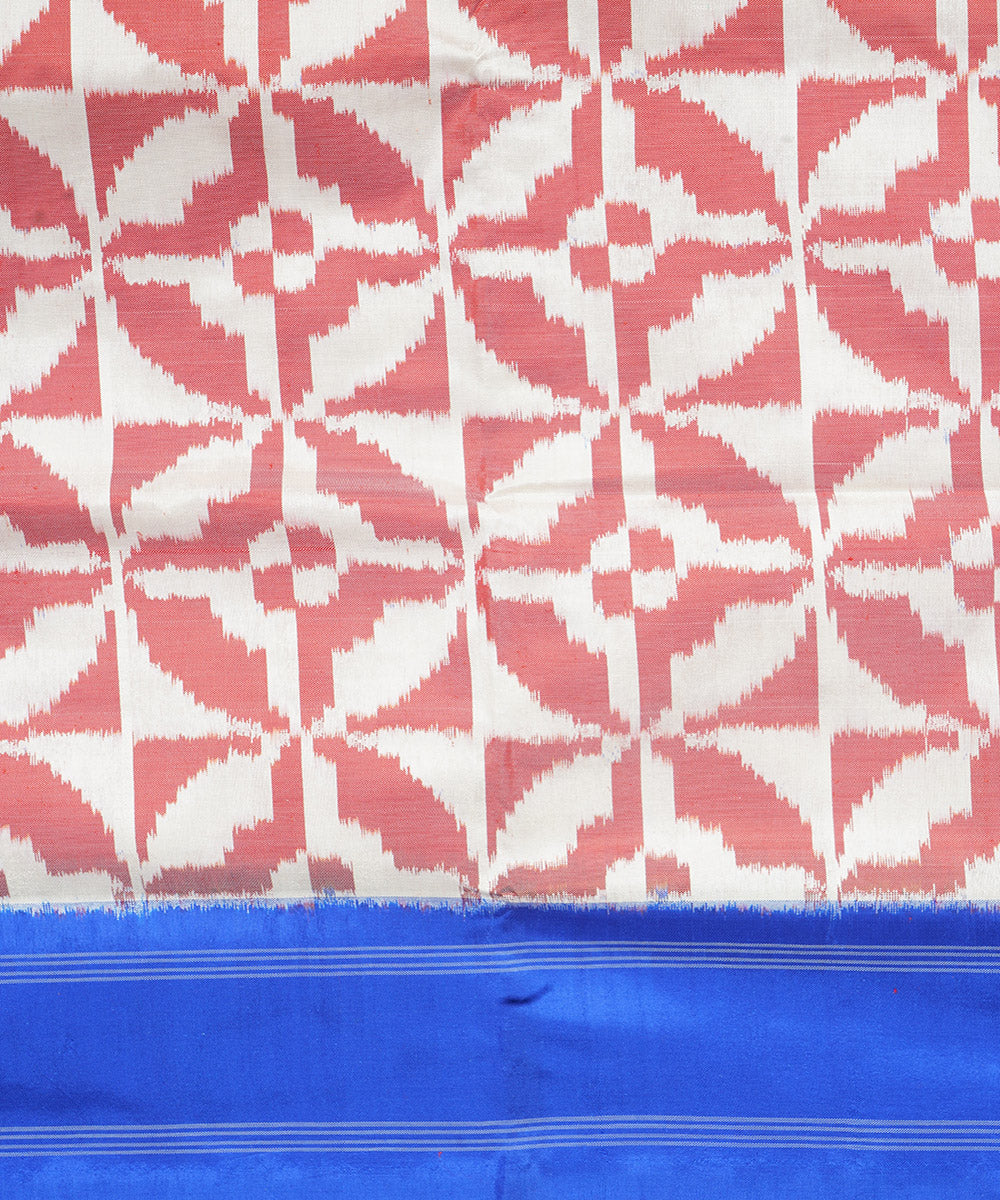 Multicolor blue pochampally ikat handloom silk saree