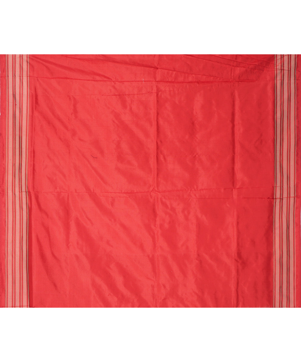 Multicolor red silk pochampally ikat handloom saree