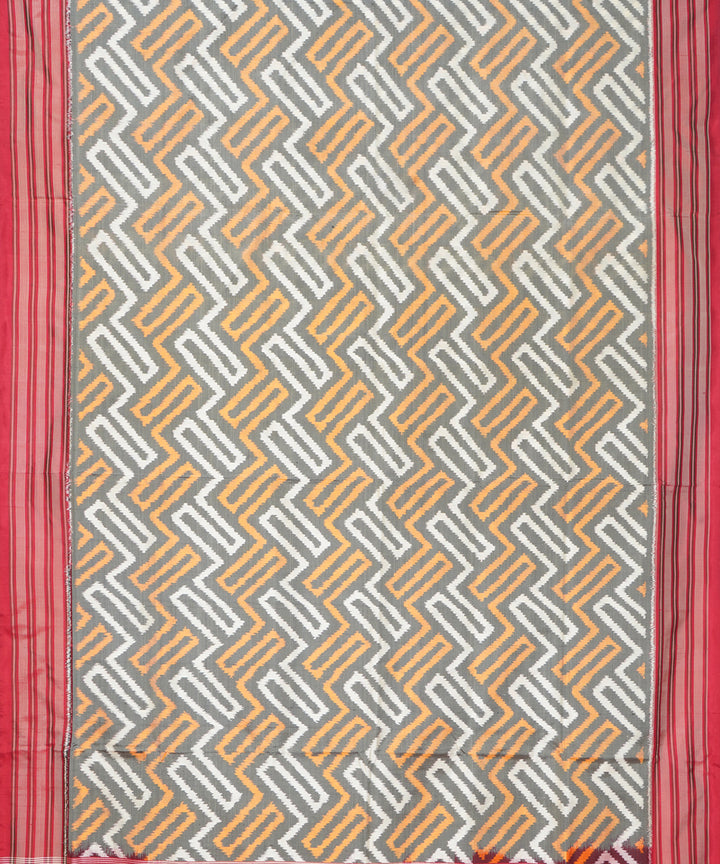 Multicolor red silk pochampally ikat handloom saree