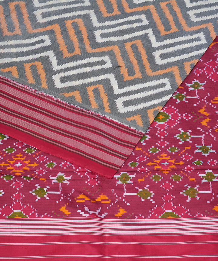 Multicolor red silk pochampally ikat handloom saree