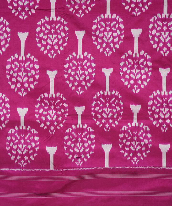 Purple offwhite pochampally ikat handloom silk saree