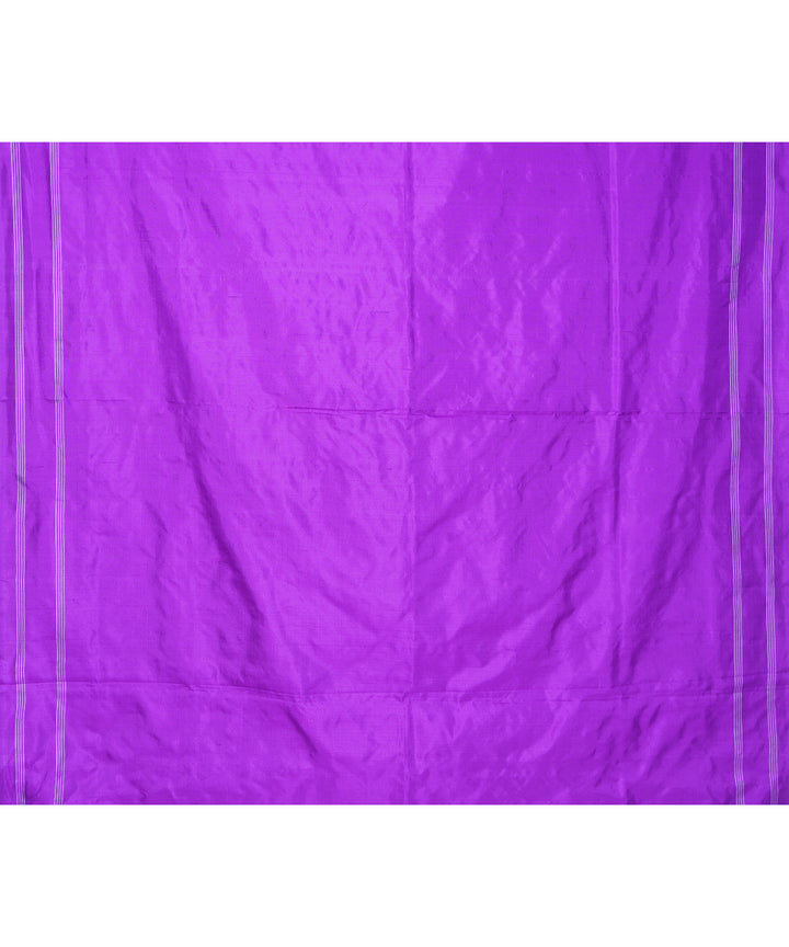 Violet offwhite pochampally ikat handloom silk saree