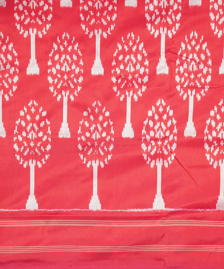 Red offwhite pochampally handloom ikat silk saree