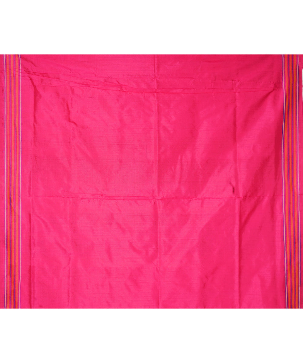 Pink pochampally ikat handloom silk saree