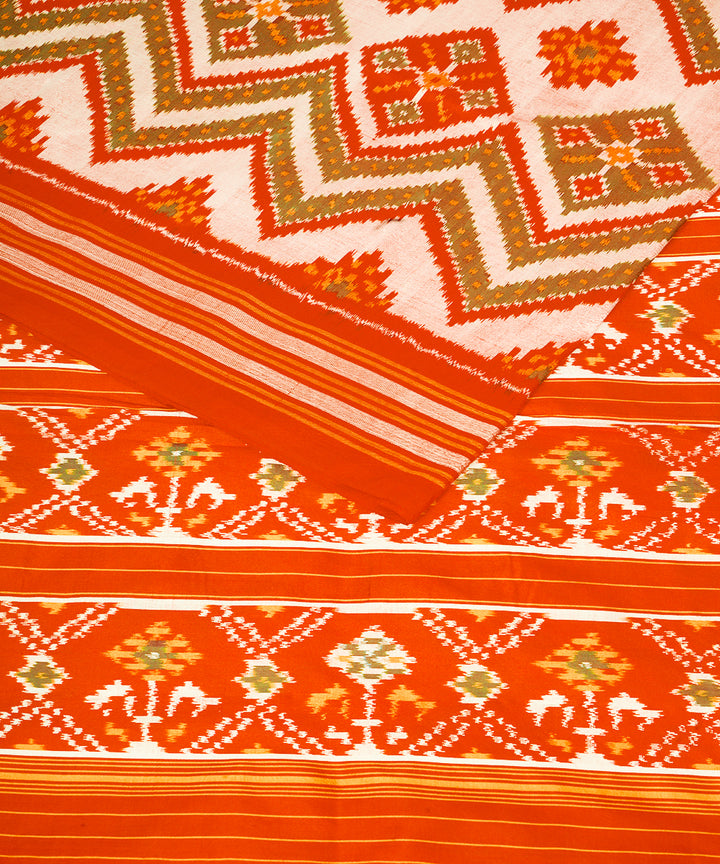 Multicolor red handloom pochampally ikat silk saree