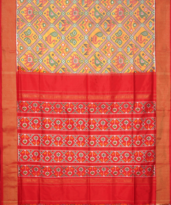 Multicolor pochampally ikat handloom silk saree