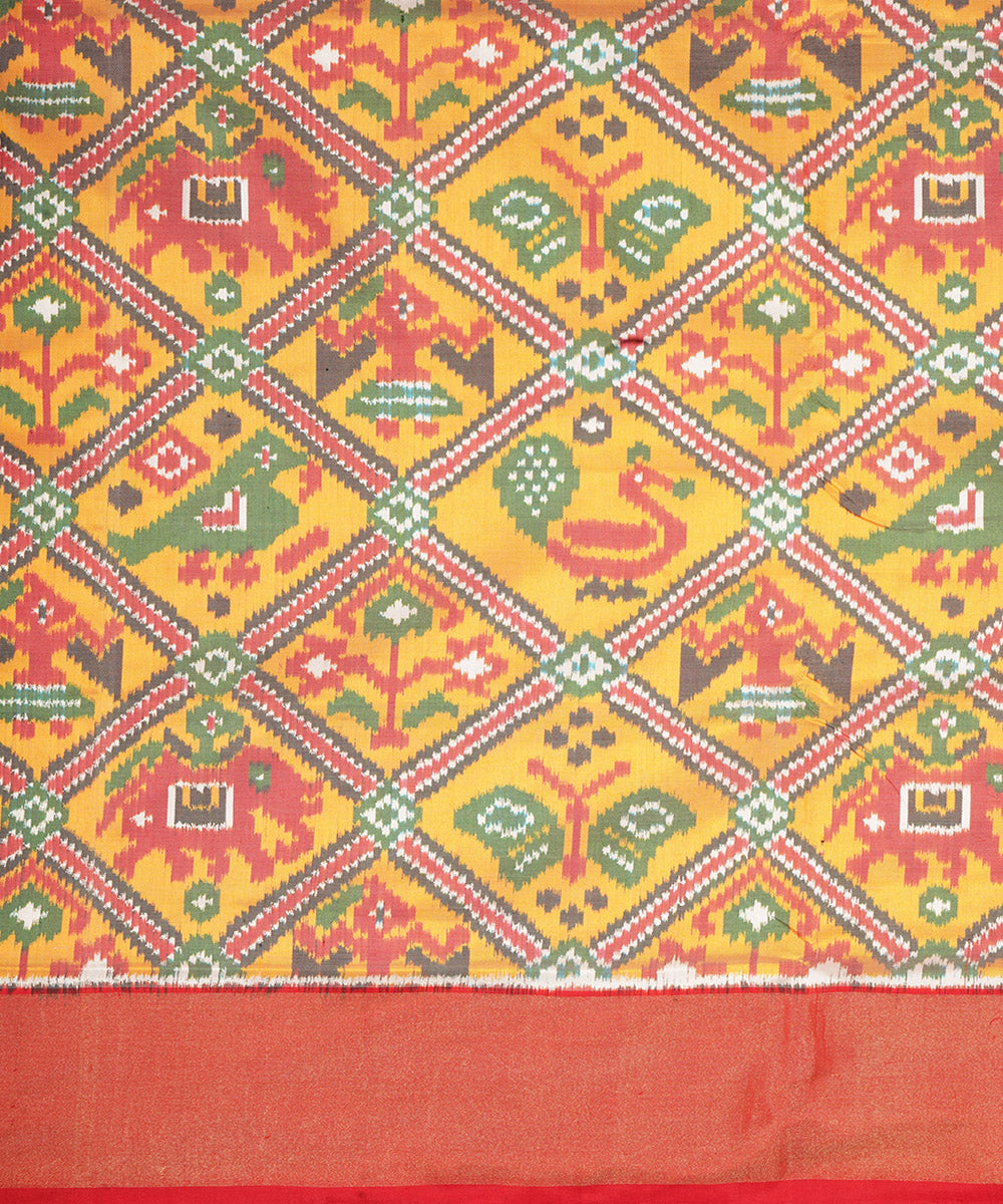 Multicolor pochampally ikat handloom silk saree