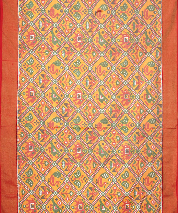 Multicolor pochampally ikat handloom silk saree