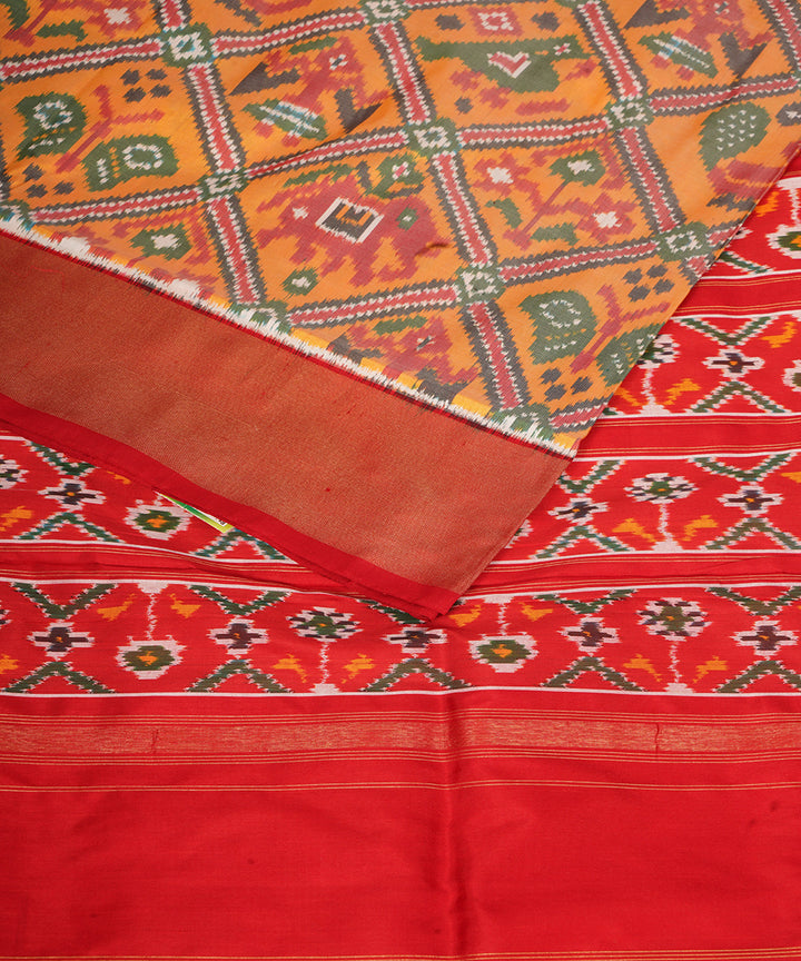 Multicolor pochampally ikat handloom silk saree