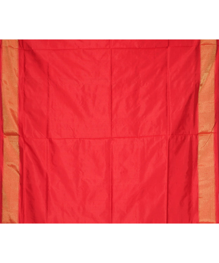 Offwhite red pochampally handloom silk saree