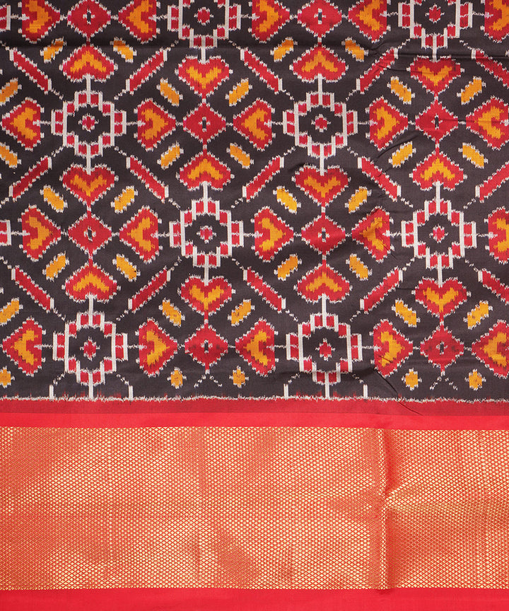 Multicolor red pochampally ikat handloom silk saree