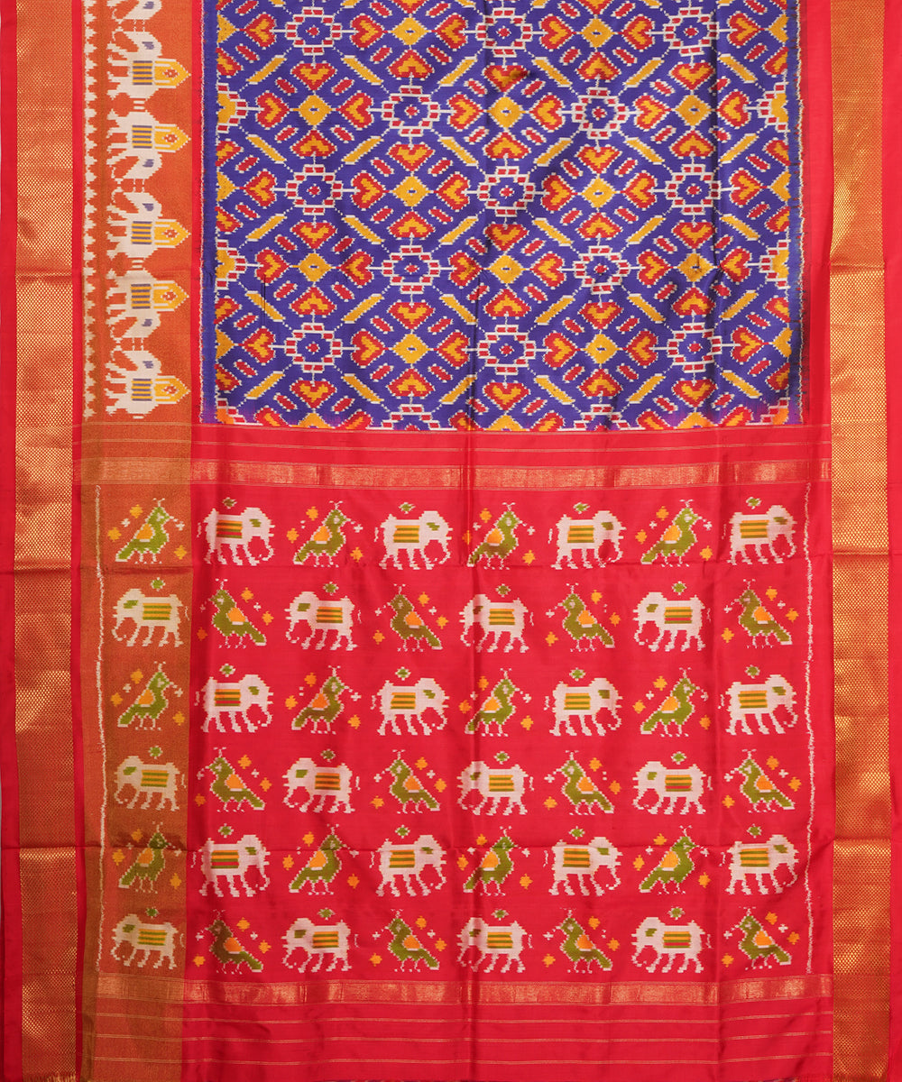 Multicolor pink pochampally ikat handloom silk saree