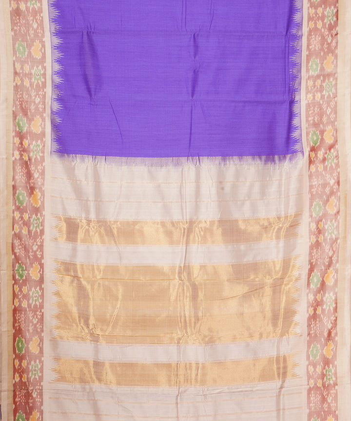 Cyan blue cream gadwal handloom silk saree