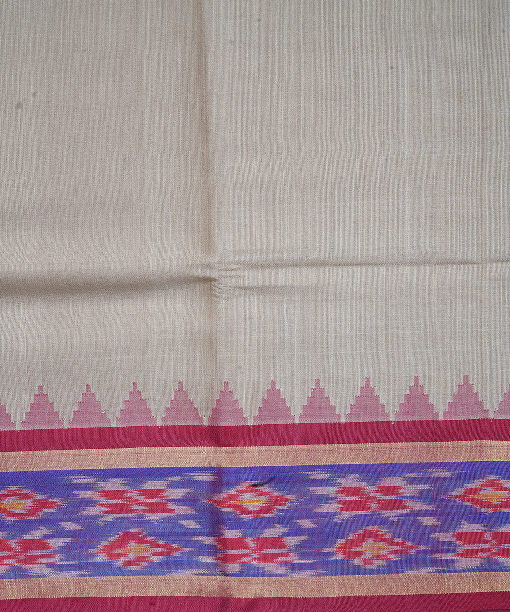 Grey maroon gadwal handloom silk saree