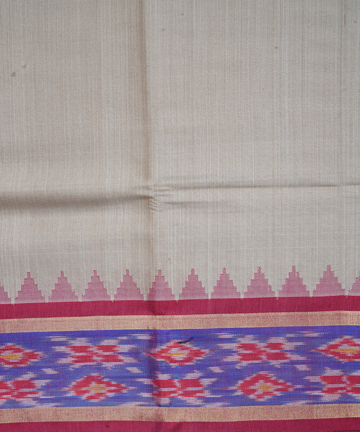 Grey maroon gadwal handloom silk saree