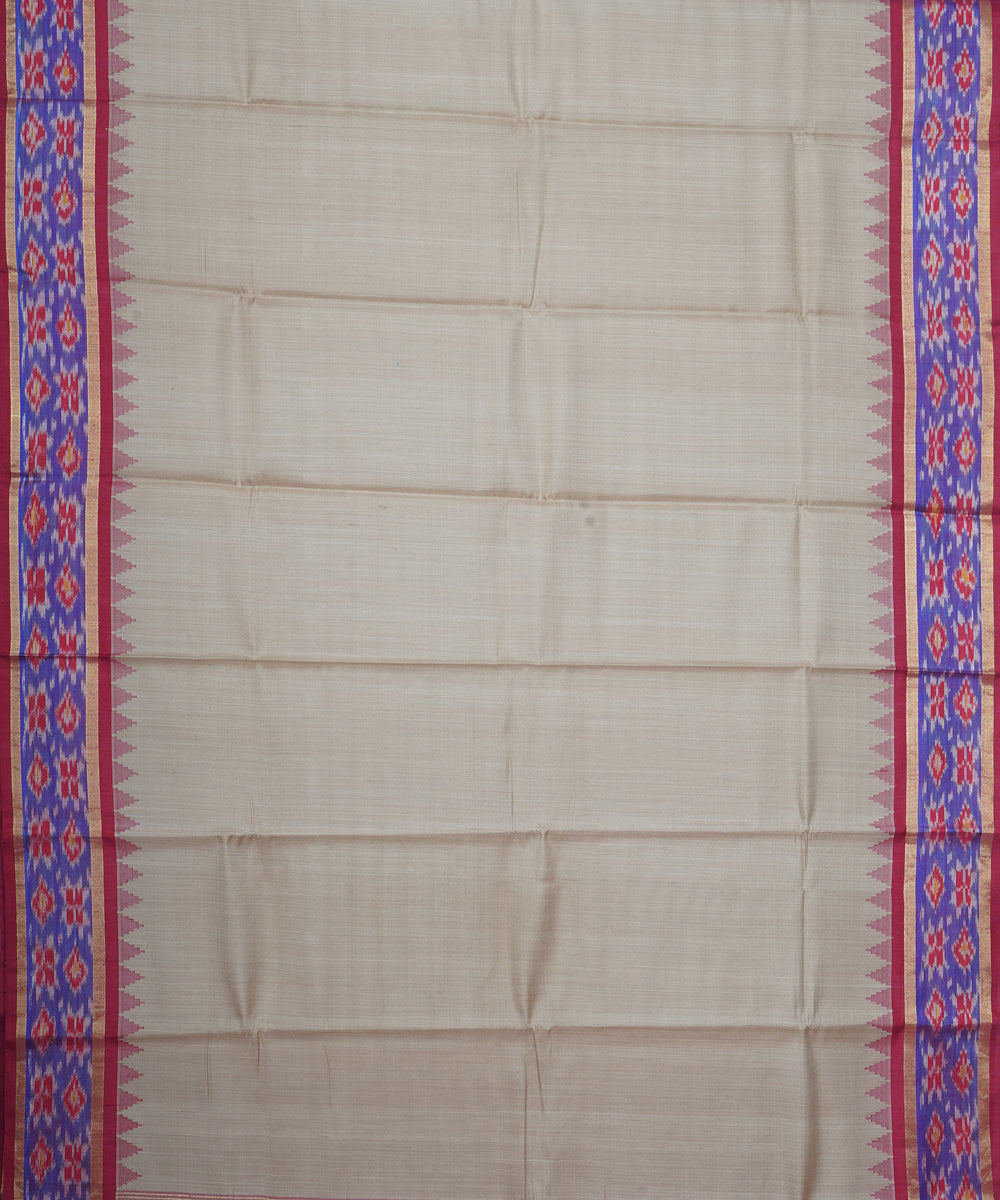 Grey maroon gadwal handloom silk saree