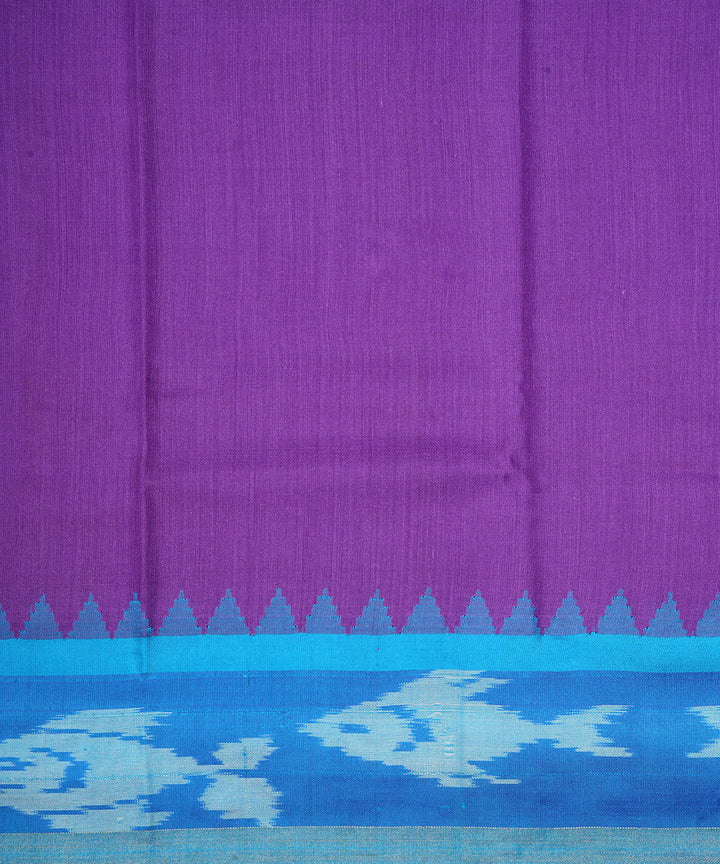 Purple blue gadwal handloom eri silk saree