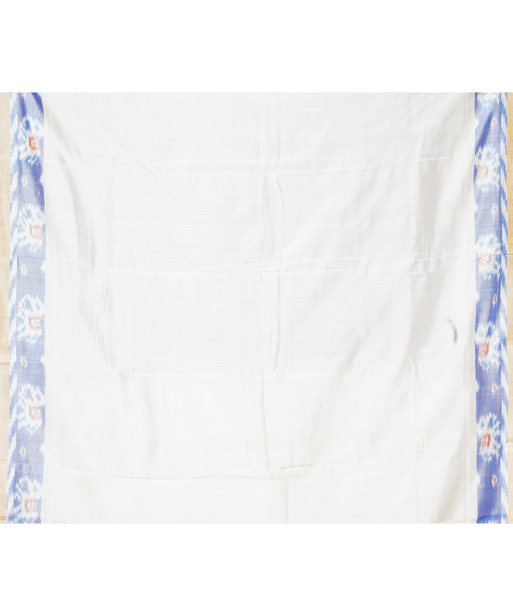 Peach cream gadwal handloom silk saree