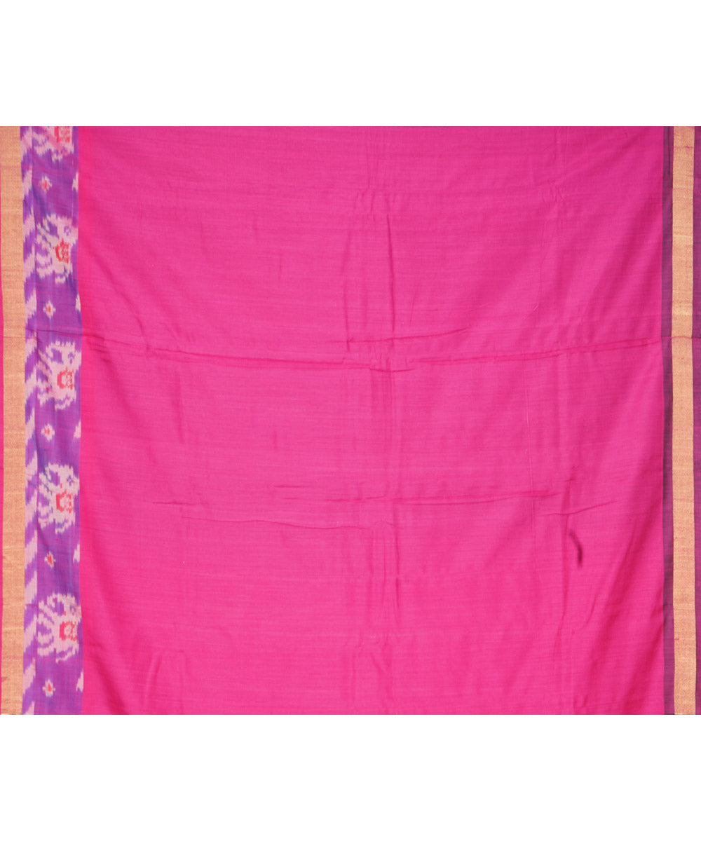 Sea green pink gadwal handloom silk saree