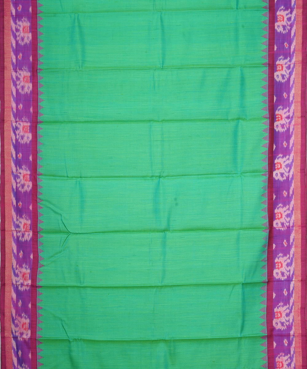 Light green pink gadwal handloom silk saree