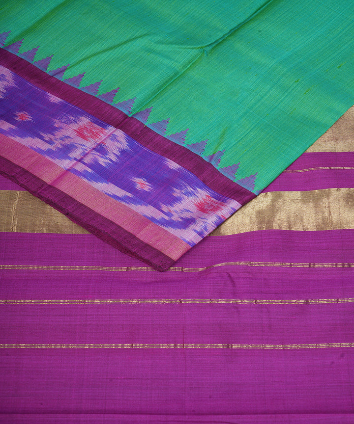 Light green pink gadwal handloom silk saree