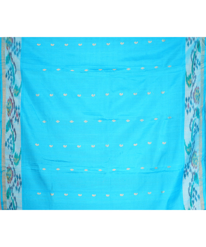 Red sky blue gadwal handloom silk saree