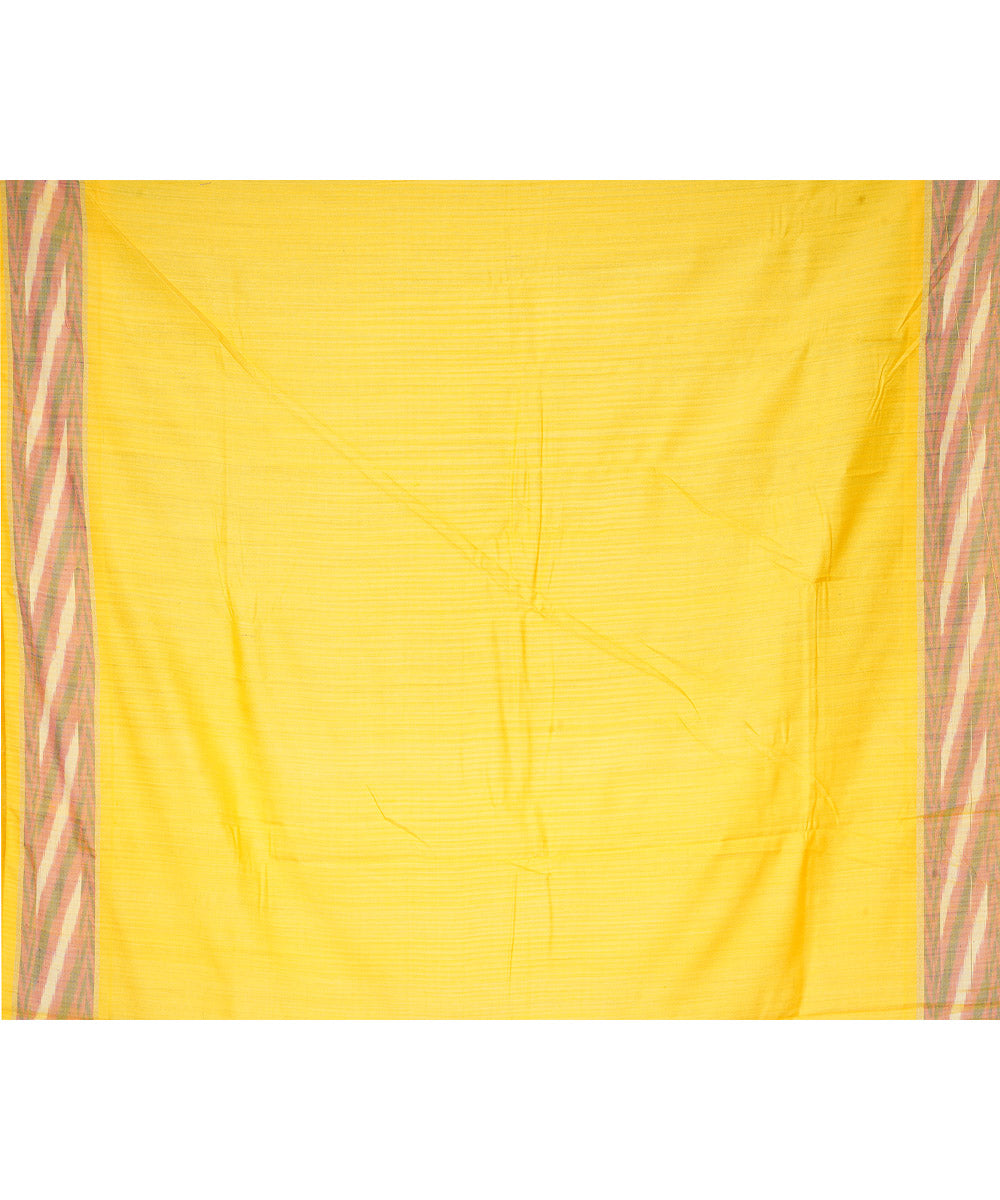 Dark green yellow gadwal handloom silk saree