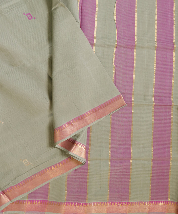 Grey magenta handwoven cotton rajahmundry saree