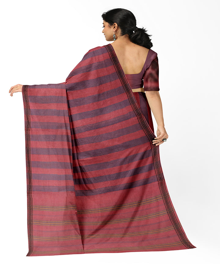Red strips cotton handwoven rajahmundry saree