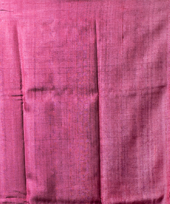 Maroon rust tussar silk hand block printed saree