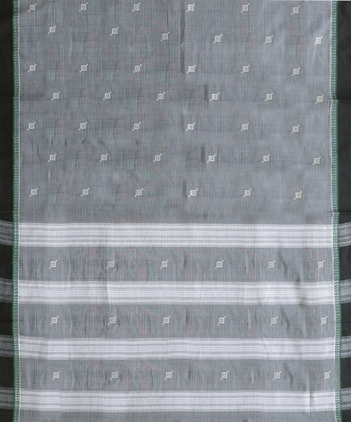 Grey dark green handwoven cotton rajahmundry saree