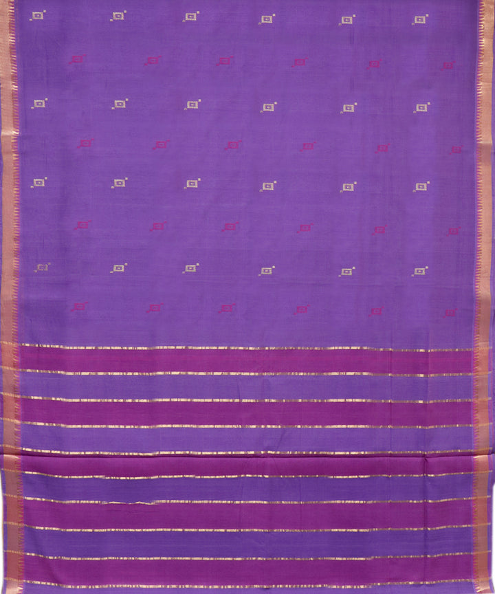 Royal blue violet handwoven cotton rajahmundry saree