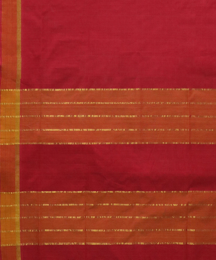 Red yellow handwoven cotton venkatagiri saree