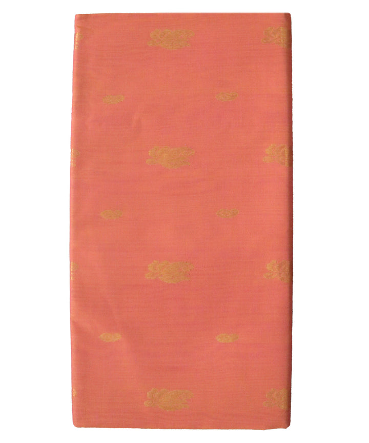 Peach yellow handwoven cotton venkatagiri saree